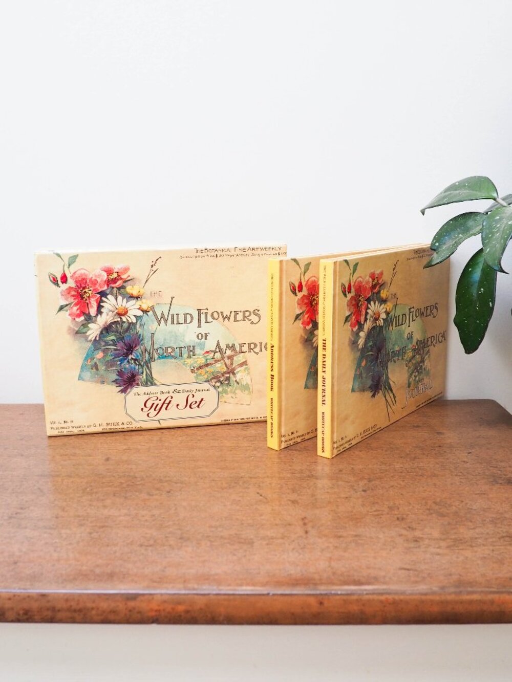 Vtg Wild Flowers of North America Address Book and Daily Journal Set